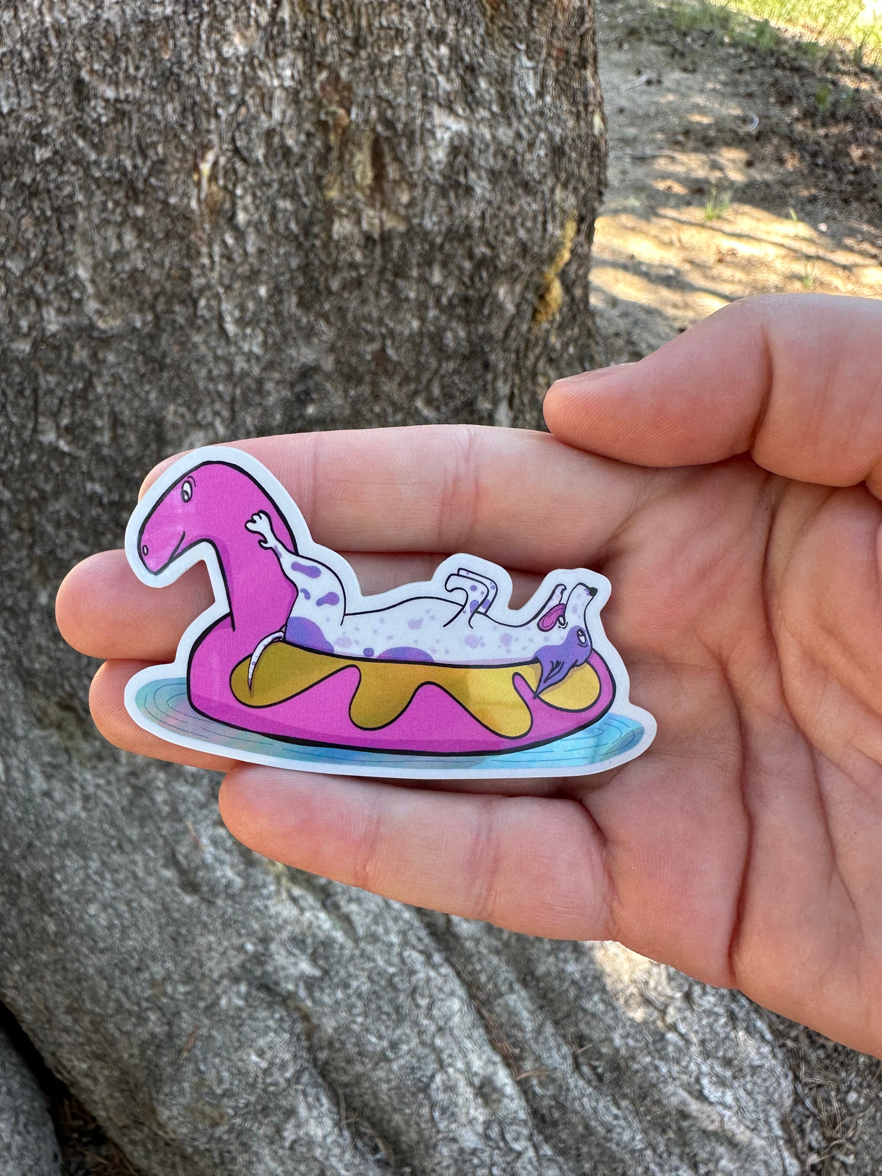 Pool Floatie Holographic Dog Sticker