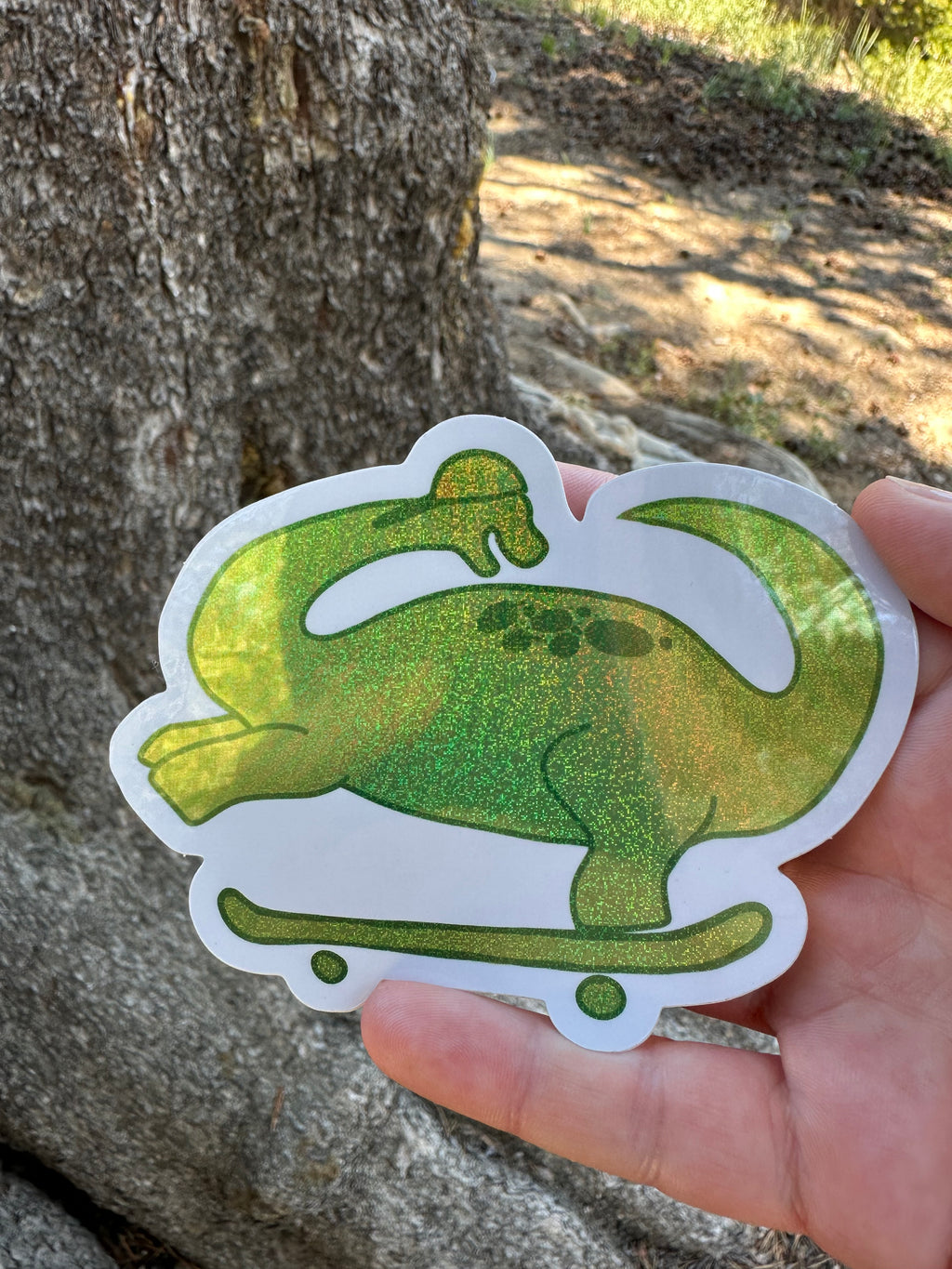 Brontosaurus Glitter Sticker