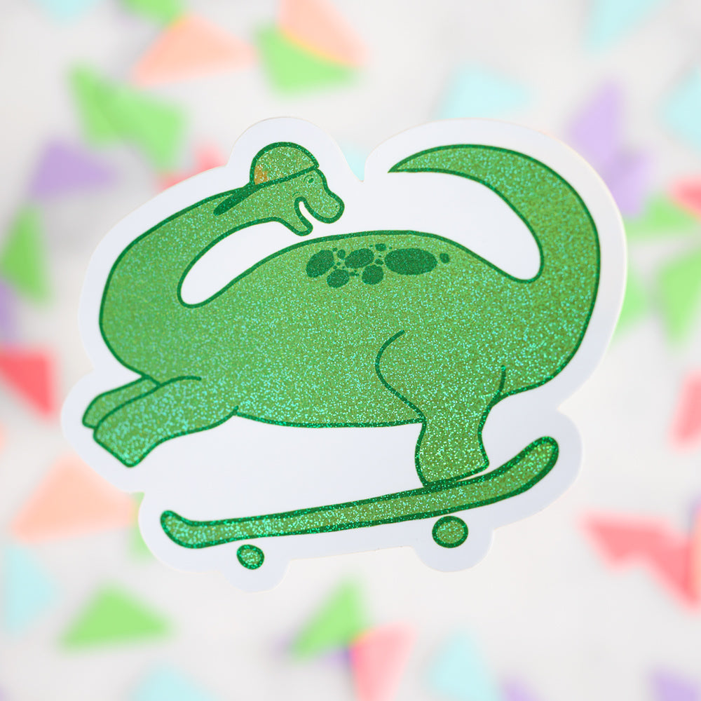 Brontosaurus Glitter Sticker