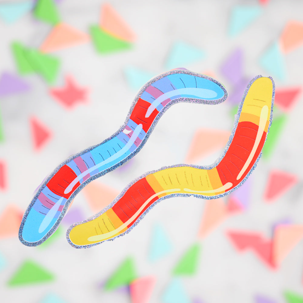 Gummy worms stickers