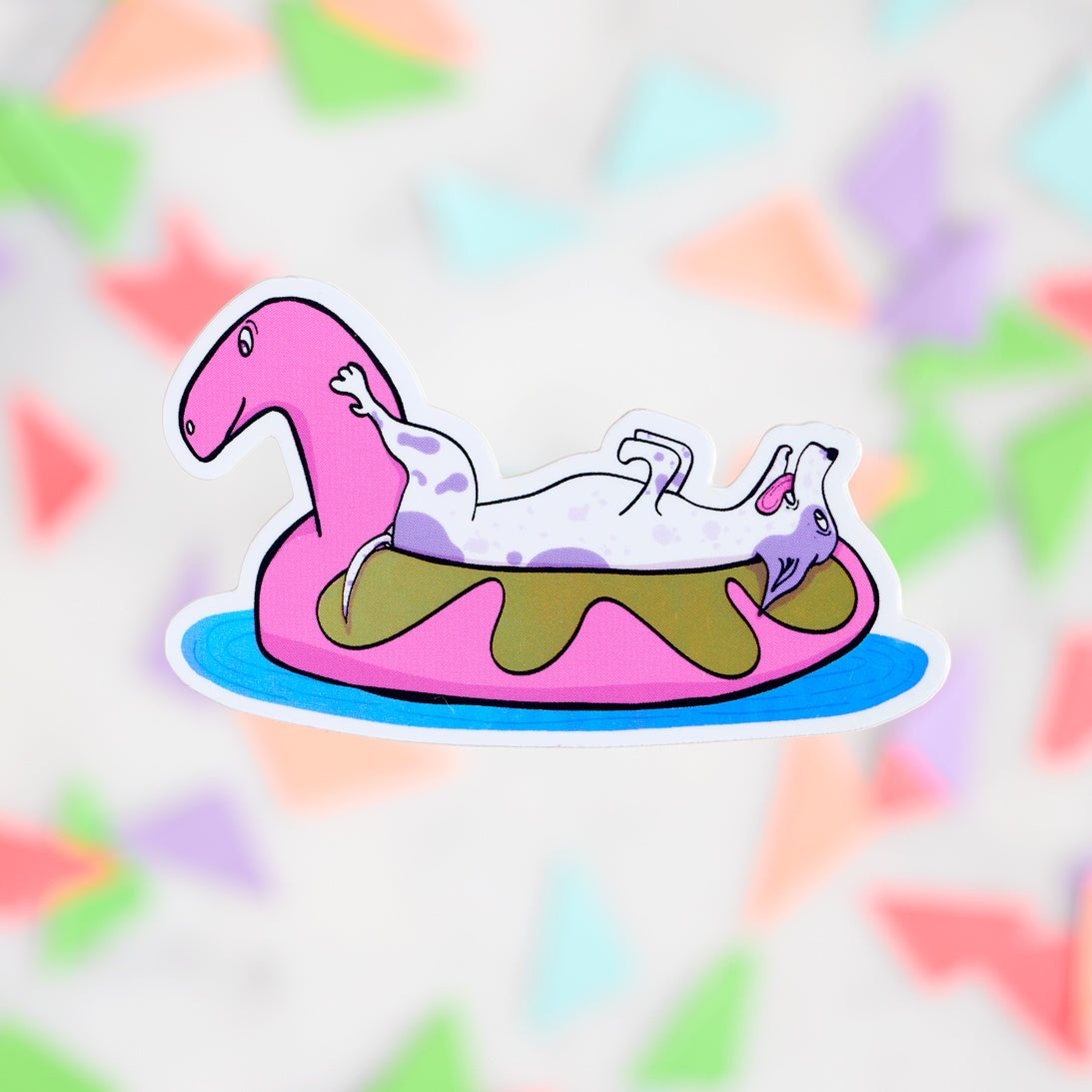 Pool Floatie Holographic Dog Sticker