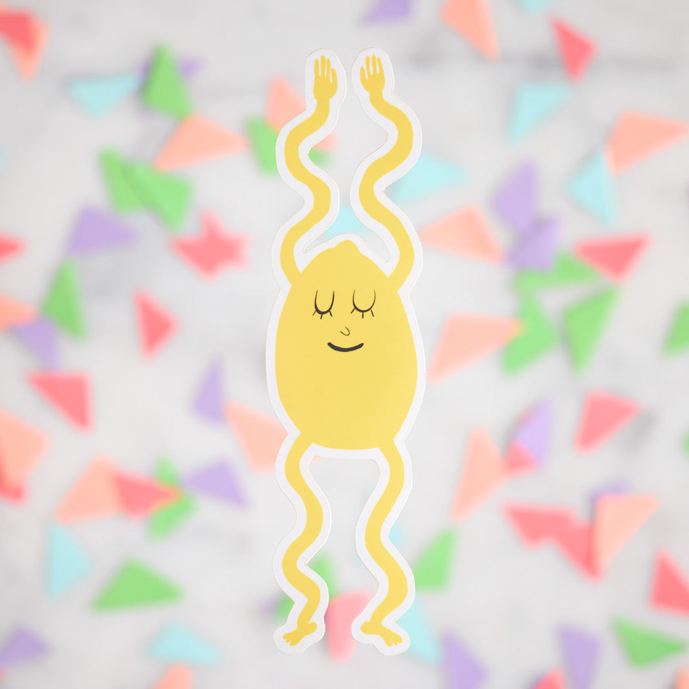 Squiggle Lemon Sticker